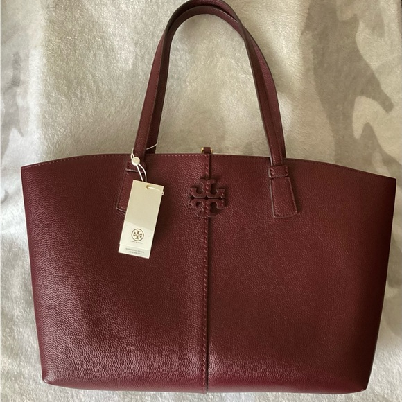 Tory Burch Handbags - Tory Burch Deep Red Leather Tote